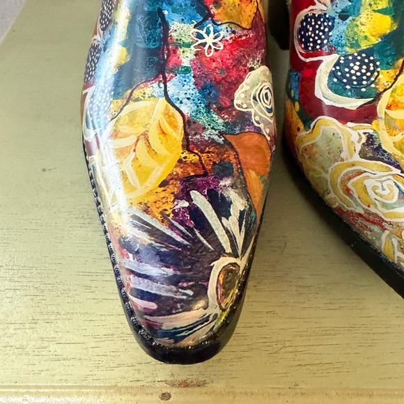 Rain Bops Beehive Rubber Cowboy Boots Pointed Toe Abstract Art Boho Western Shoe - Picture 6 of 13